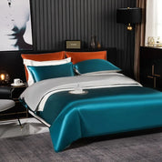 Aqua Mist Mulberry Silk Bedding Set - angle view