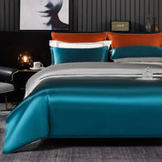 Aqua Mist Mulberry Silk Bedding Set - close view