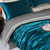 Aqua Mist Mulberry Silk Bedding Set close view