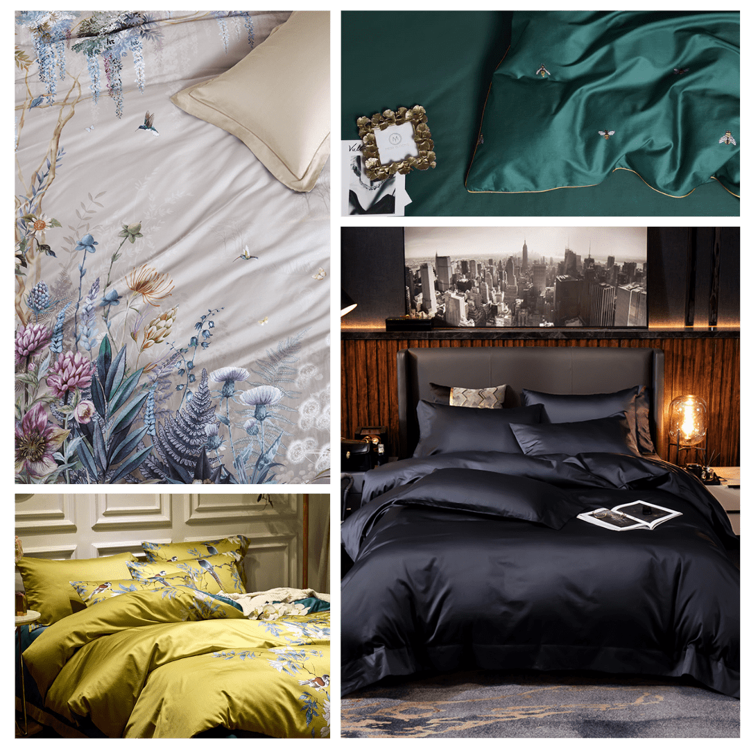Collage of Different Bedding Sets
