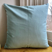 Blue Floral Tufted Embroidered Pillow Cover
