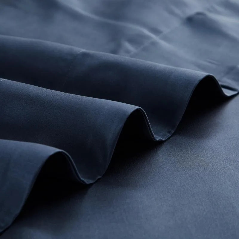 Blue Passionflower Mulberry Silk Duvet Set fabric