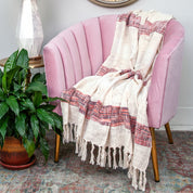 Blush Dunes Handwoven Boho Throw Blanket