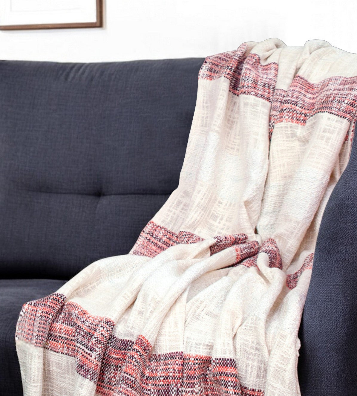 Blush Dunes Handwoven Boho Throw Blanket