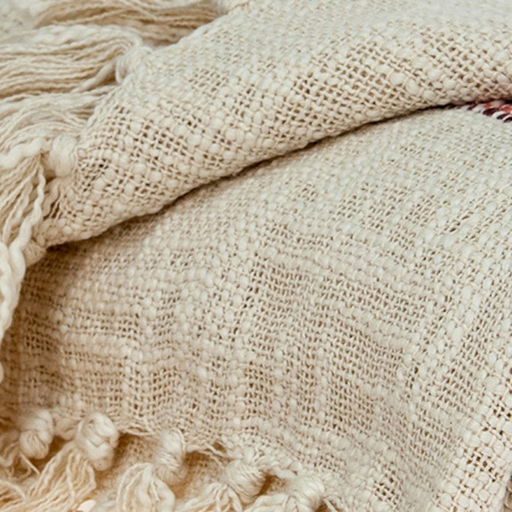 Blush Dunes Handwoven Boho Throw Blanket