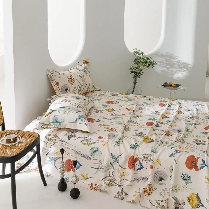 Boho Bloom Organic Bamboo Coverlet Set - side view