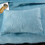 Boho Waves Quilted Velvet Coverlet Set Pillow