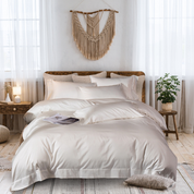 Regal White Bedding in a Boho Room