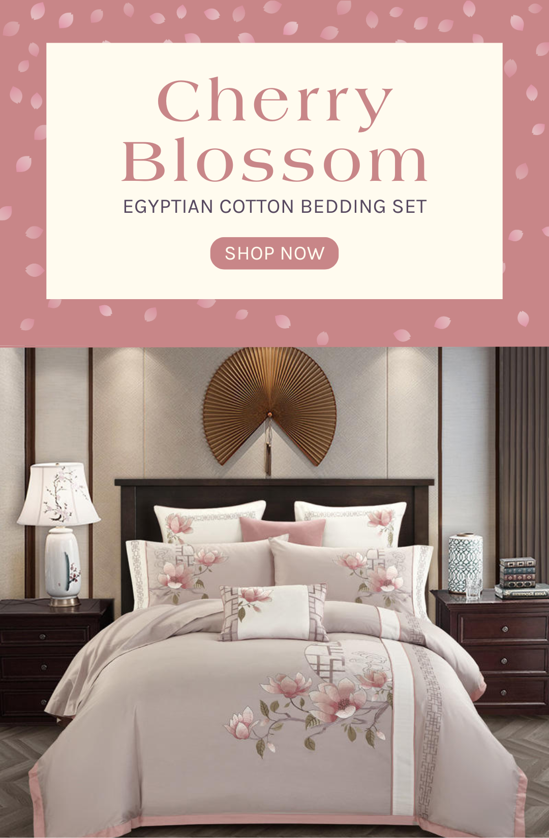 Shop the Cherry Blossom Egyptian Cotton Bedding Set