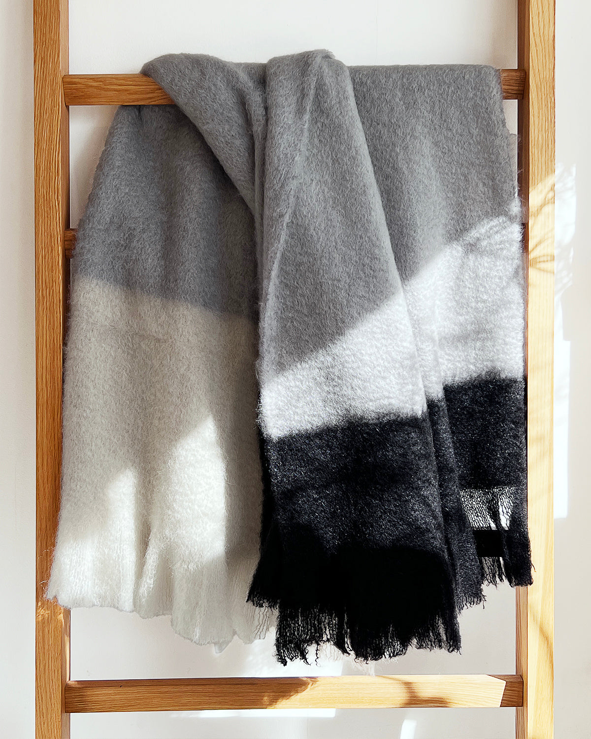 Tri-tone mohair blanket