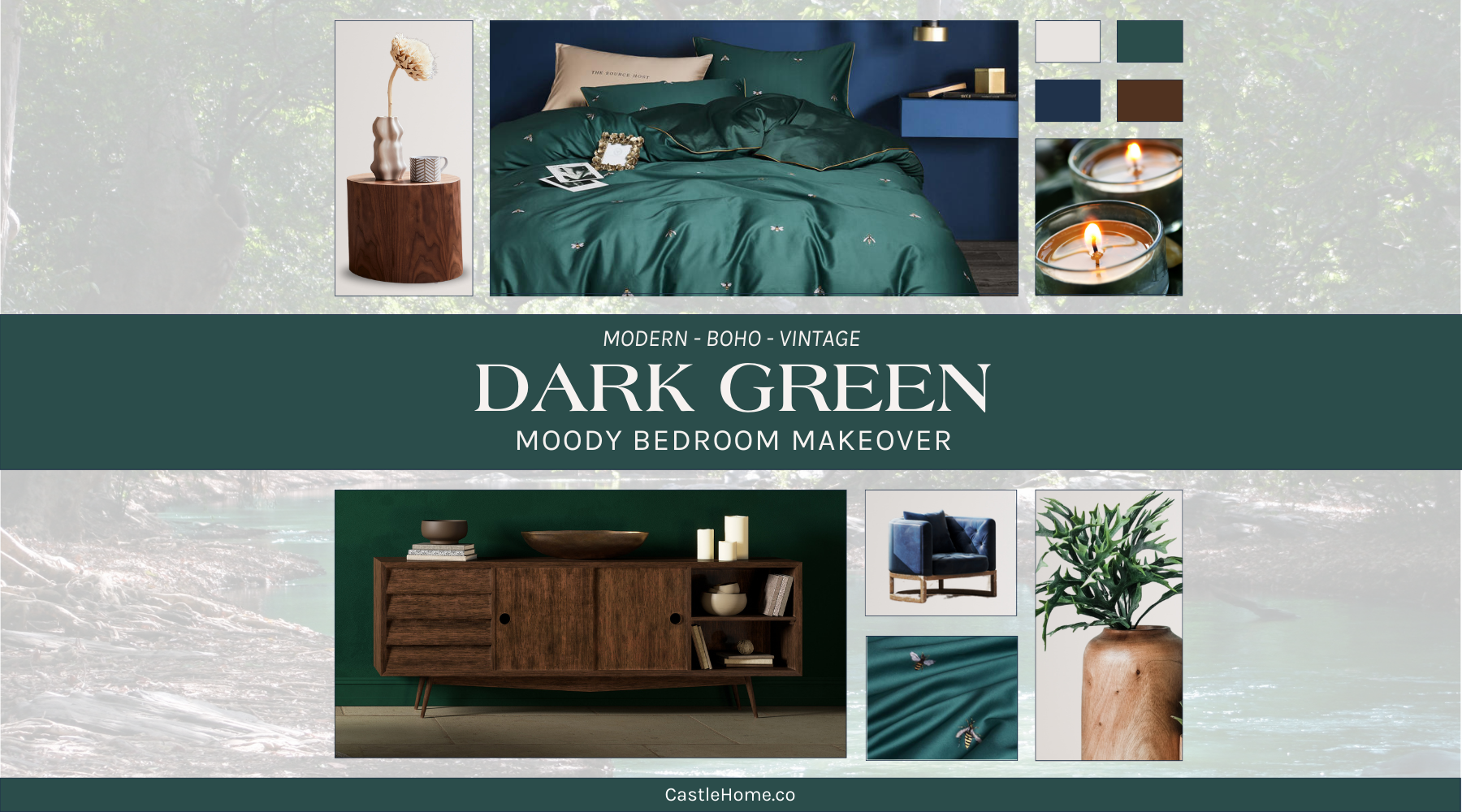 Dark Green Bedroom Makeover