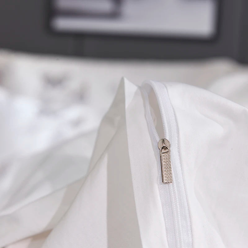 Elysian Butterfly Satin Bedding Set - Duvet Zipper