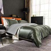 Forest Frost Mulberry Silk Bedding Set side view