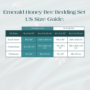 Size Guide for the Emerald Honey Bee Bedding Set