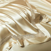 Gilded Gold Satin Bedding Set fabric