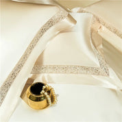 Gilded Gold Satin Bedding Set pillows