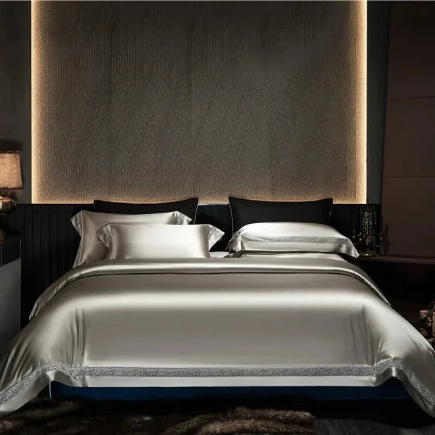 Gilded Palladium Satin Bedding Set - front