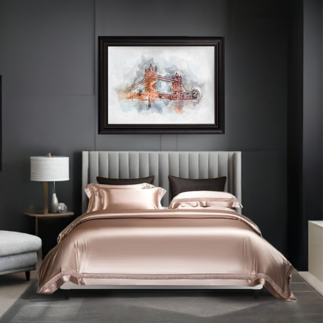 Gilded Rose Gold Bedding in a Modern Bedroom