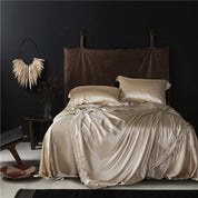 Golden Daylily Mulberry Silk Duvet Set - front view