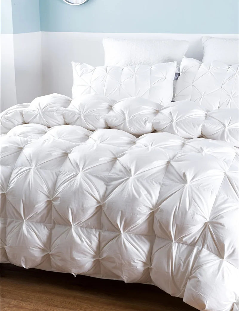 Goose Down Duvet Insert  on a bed