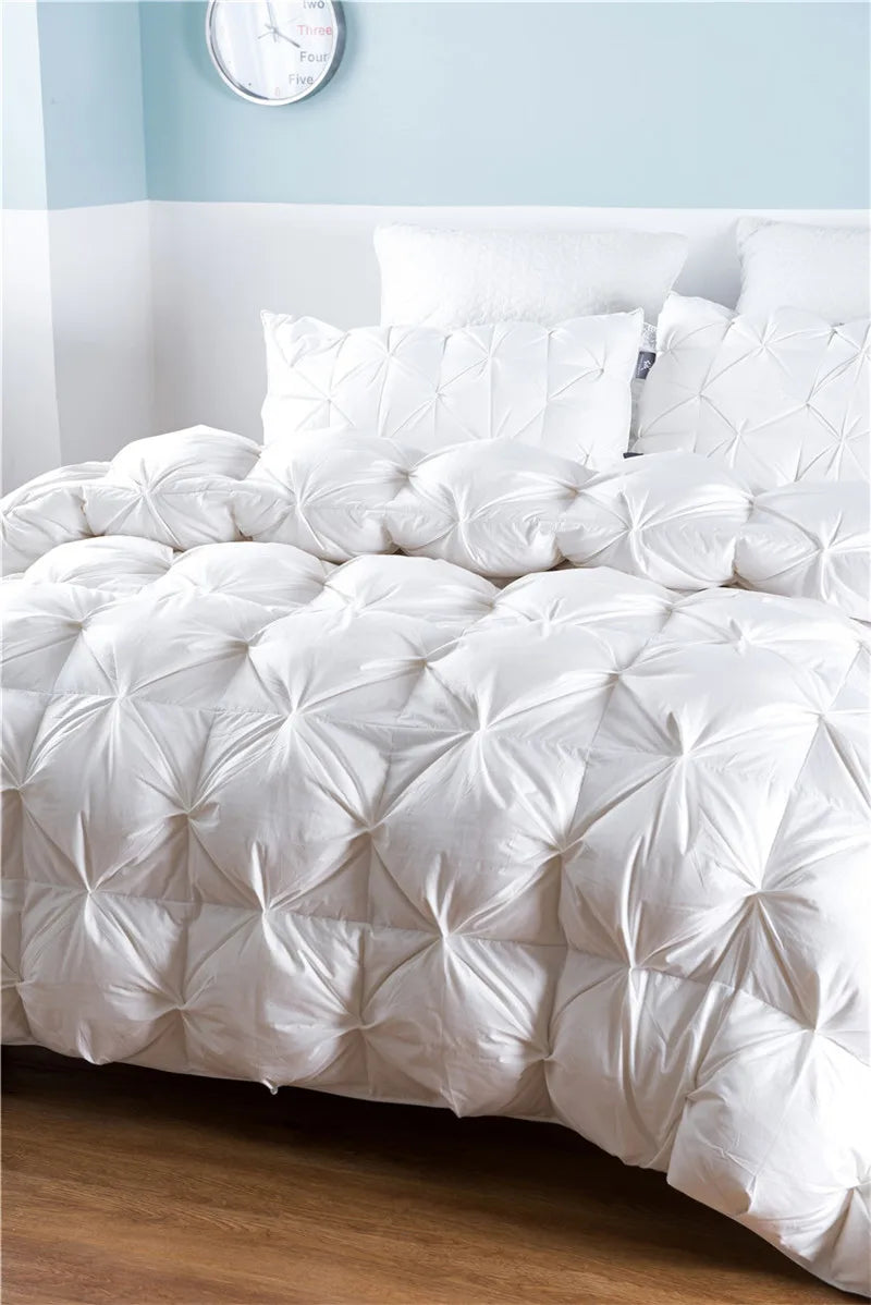 Goose Down Duvet Insert  on a bed