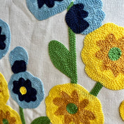 Meadow Flowers Embroidered Throw Pillow Cover