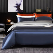 Midnight Gleam Mulberry Silk Bedding Set - close view