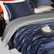 Midnight Gleam Mulberry Silk Bedding Set - close view