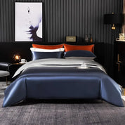 Midnight Gleam Mulberry Silk Bedding Set - front