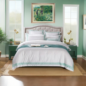 Mint Hotel Excellence Bedding in a Green Bedroom