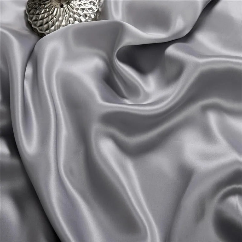 Moonlit Garden Mulberry Silk Duvet Set fabric