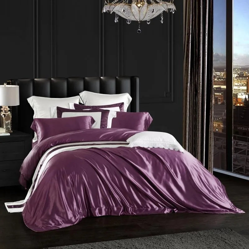 Orchid Blossom Mulberry Silk Duvet Set - front
