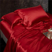 Poppy Bloom Mulberry Silk Duvet Set close view