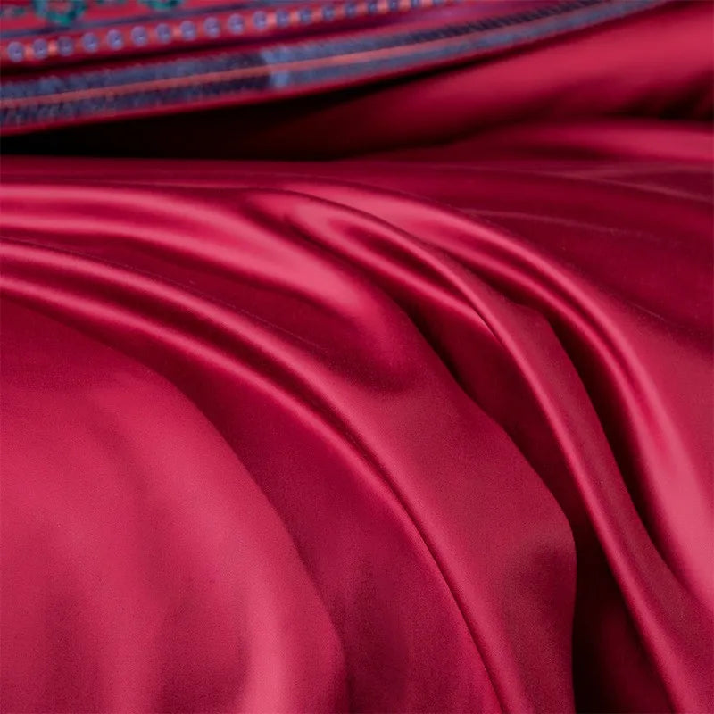 Royal Garnet Oasis Egyptian Cotton Bedding - Fabric