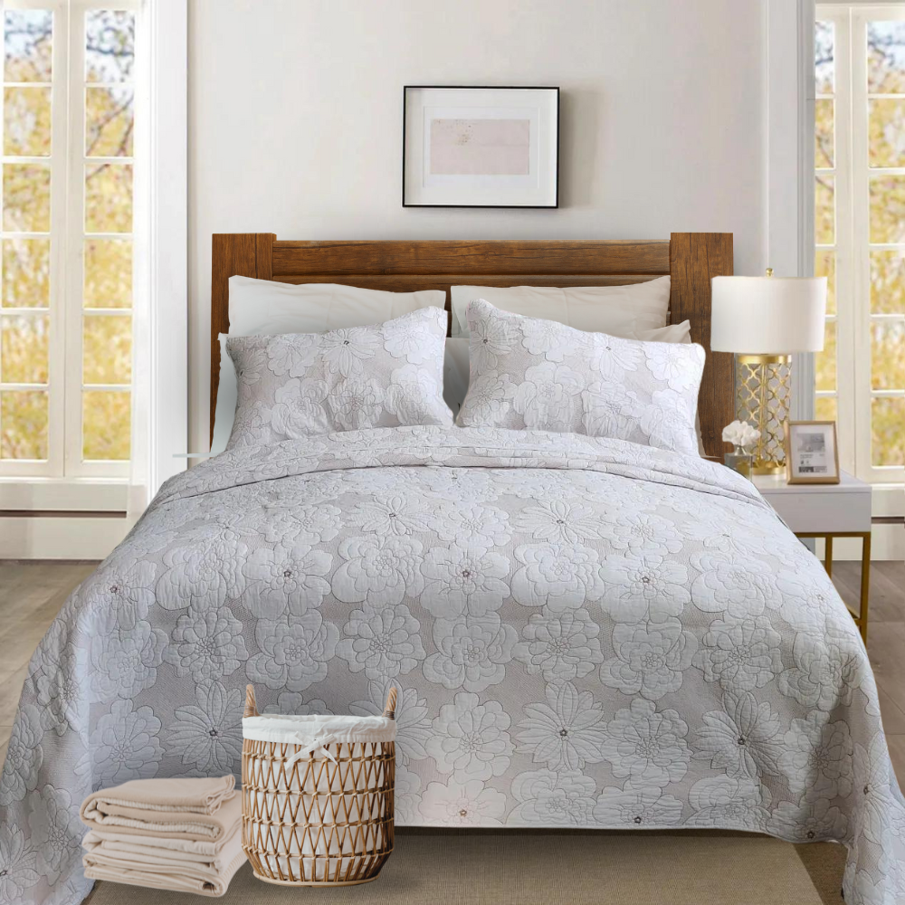 Rustic Blossoms Heritage Quilt Set | Castle Home Luxury Bedding