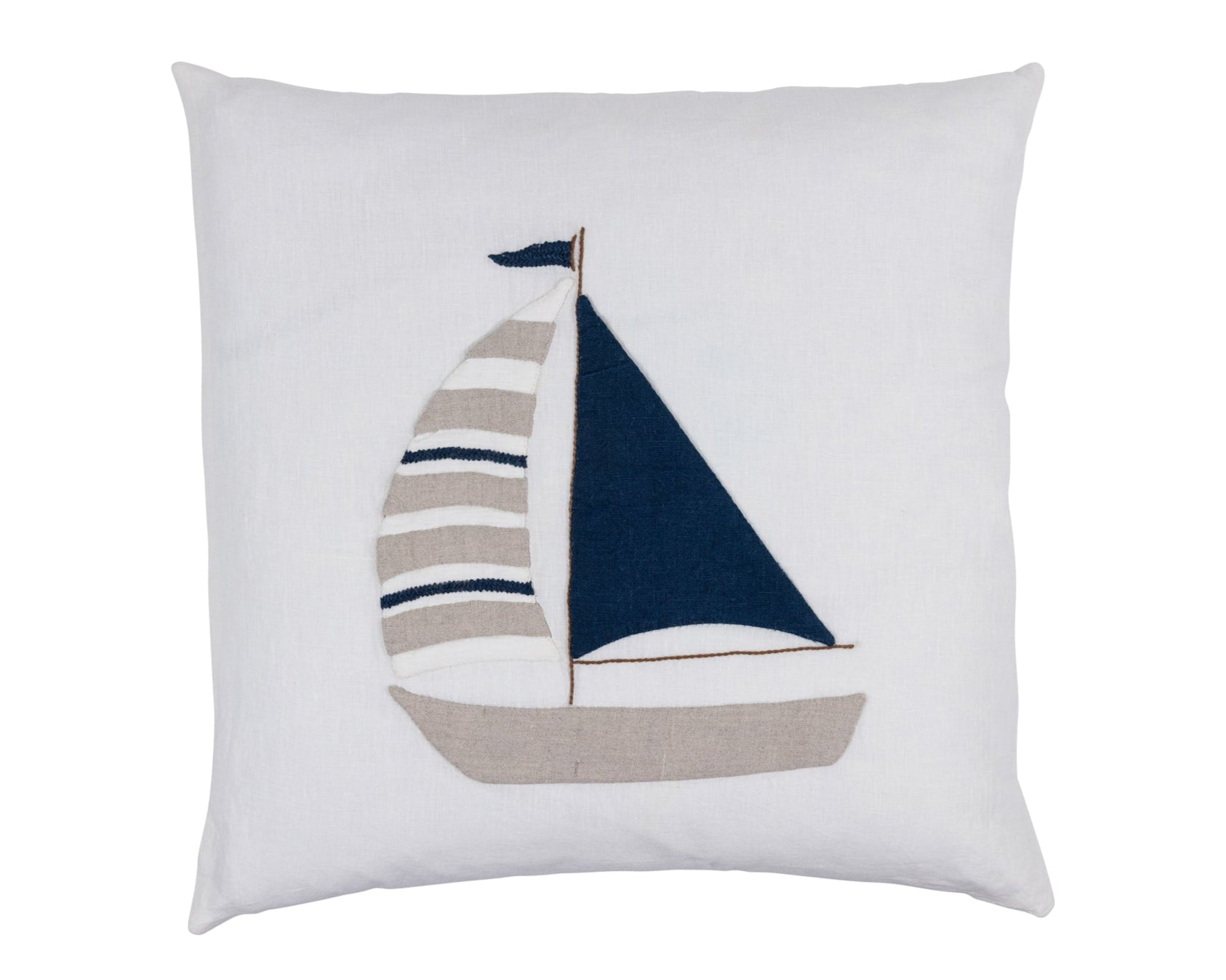 Sailboat Linen Throw Pillow
