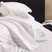 Silver Lining Serenity Egyptian Cotton Bedding Set Embroidery