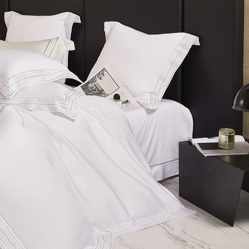 Silver Lining Serenity Egyptian Cotton Bedding Set - Angle View