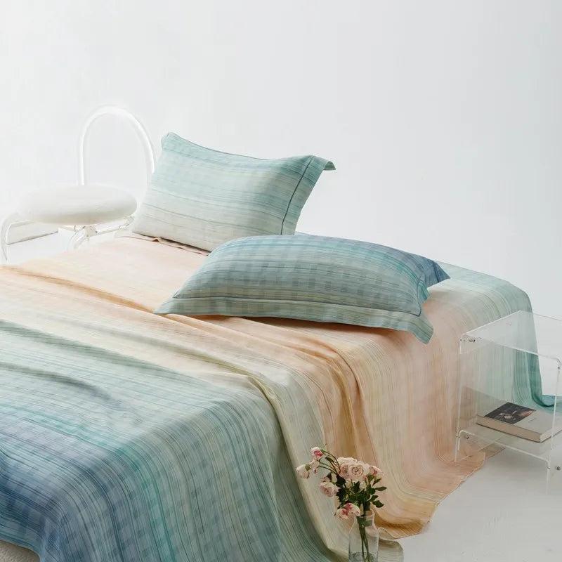 Sunset Ombre Organic Bamboo Coverlet Set - Close