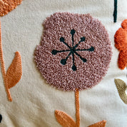 Vibrant Floral Embroidered Throw Pillow Cover