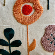 Vibrant Floral Embroidered Throw Pillow Cover