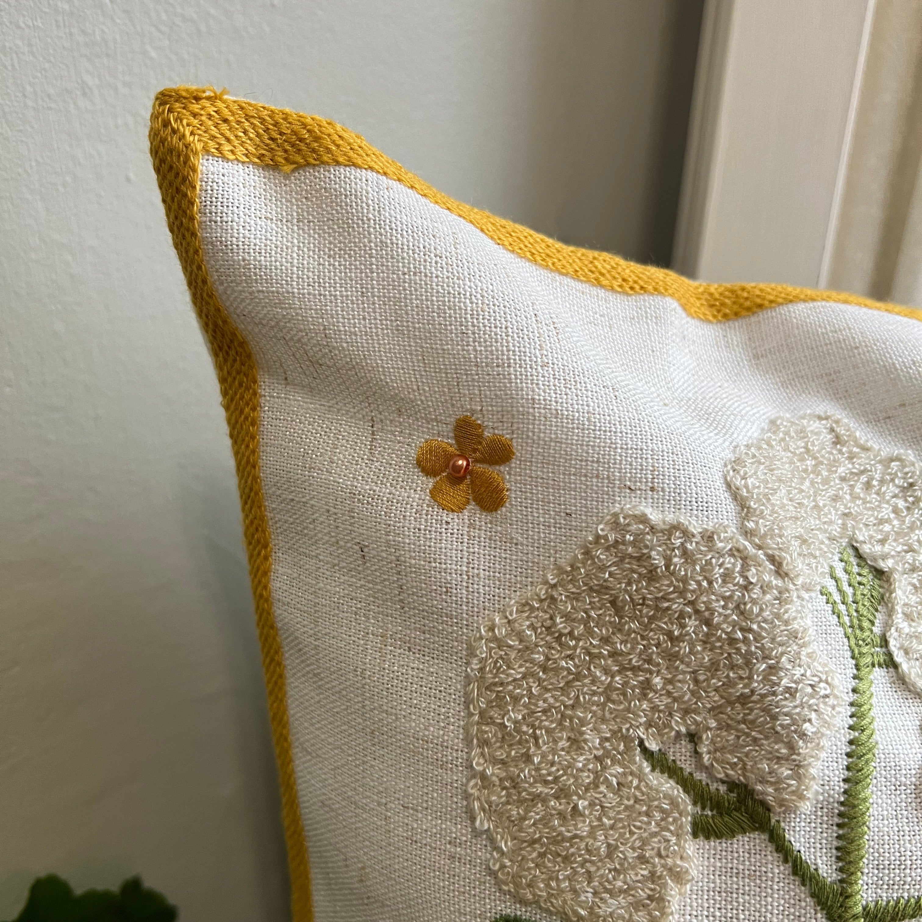 Wildflower Embroidered Pillow Cover