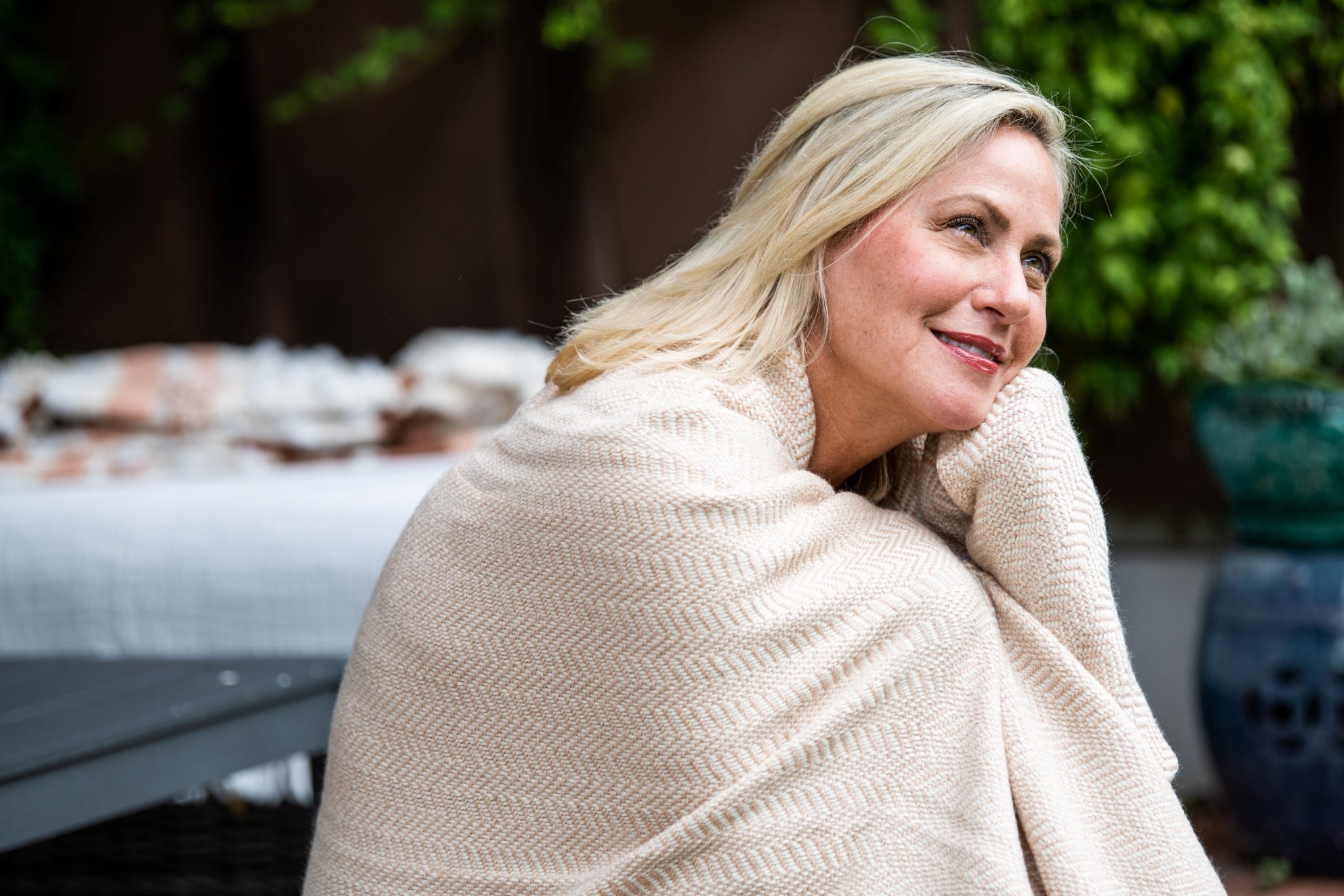 Chevron Pattern Soft Wool Throw Blanket