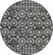 Kahraman Black & White Floral Washable Area Rug