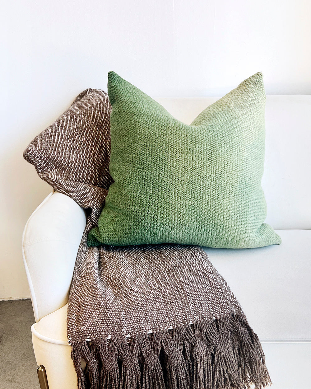 Llama & Silk Throw on couch