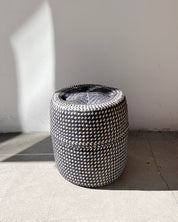 Black & Natural Basket with Lid