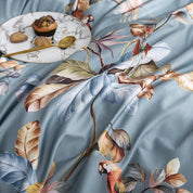 Close up of fabric from the Parrot Sanctuary Bedding Set