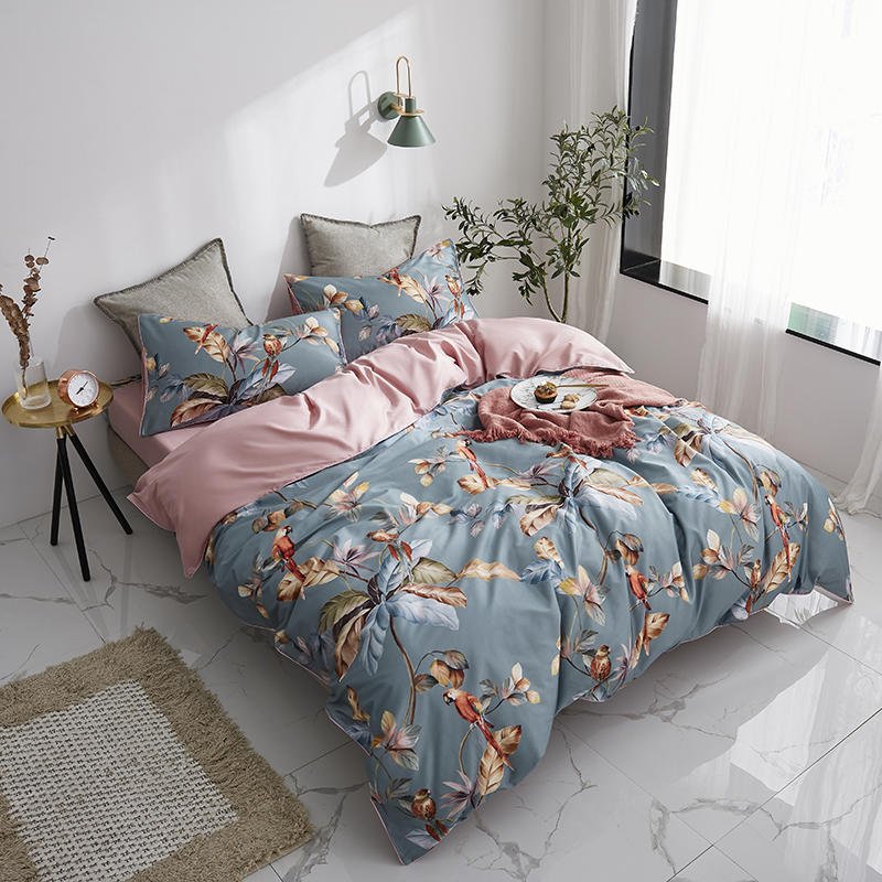 Parrot Sanctuary Bedding Set on a bed - high angle view