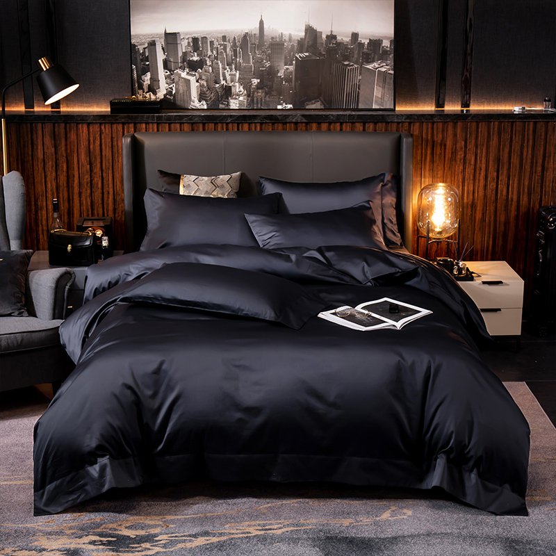 Noble Black Bedding Set on a bed