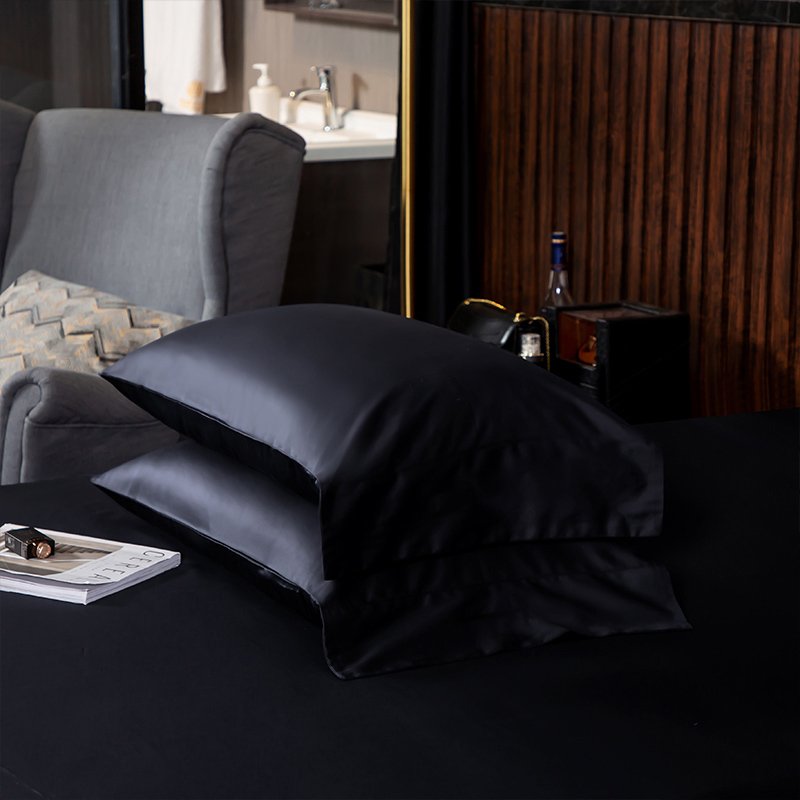 Pillowcases from the Noble Black Bedding Set